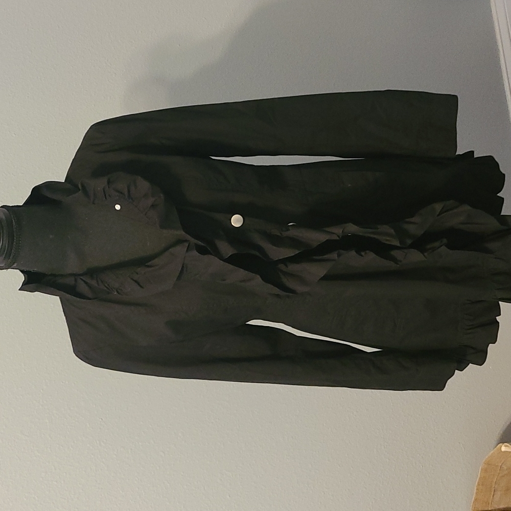 Light Overcoat with Ruffle Detail